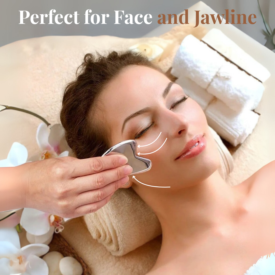 Premium Stainless Steel Guasha Massage Tool – Face, Neck & Body