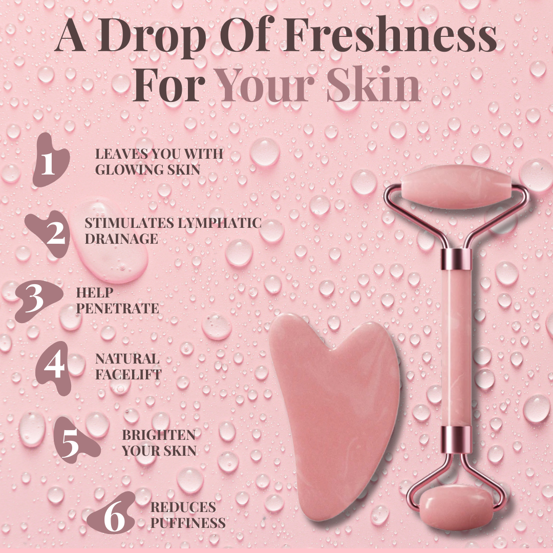 Facial Roller Gua Sha& Scraping Board – Face, Neck & Eye Massage