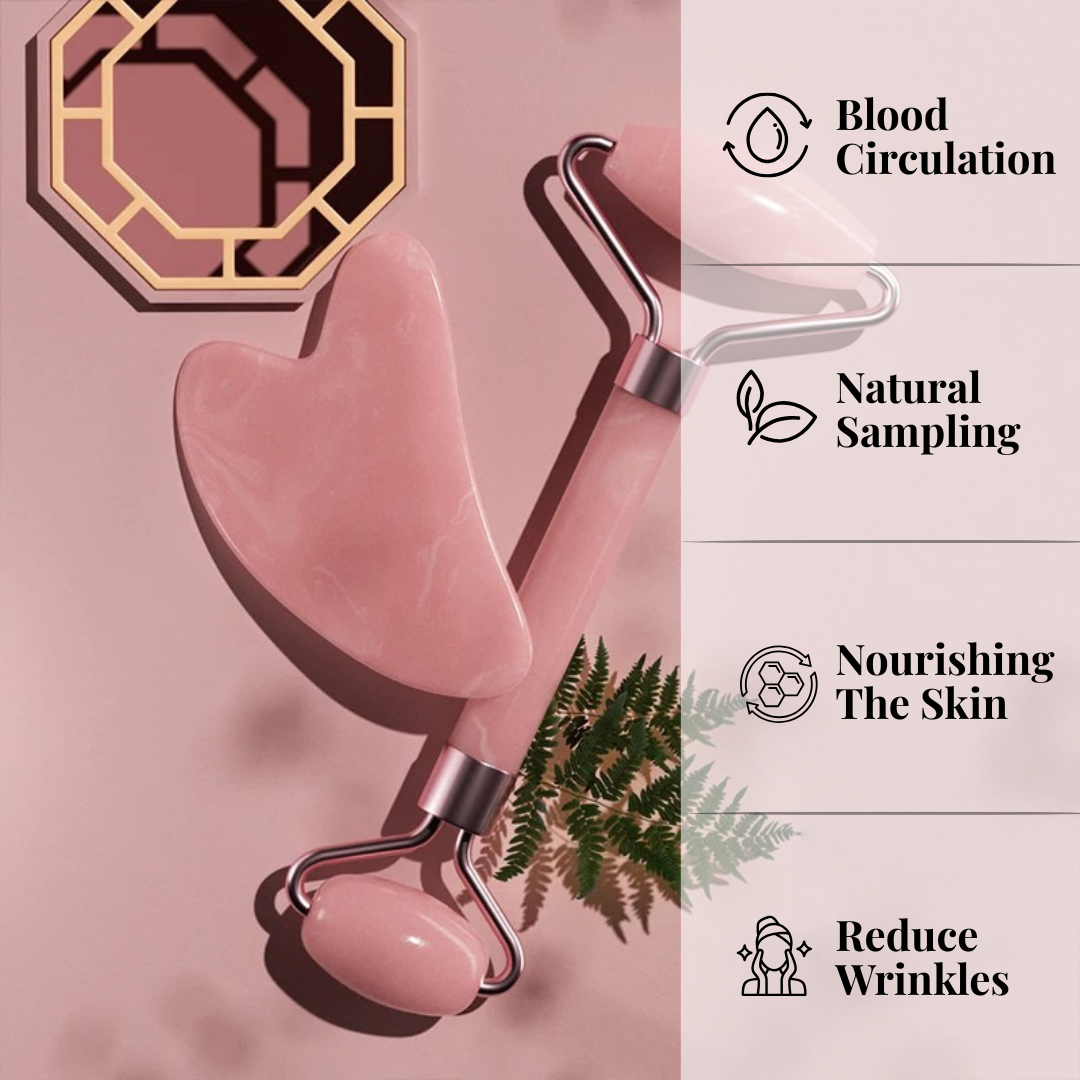Facial Roller Gua Sha& Scraping Board – Face, Neck & Eye Massage