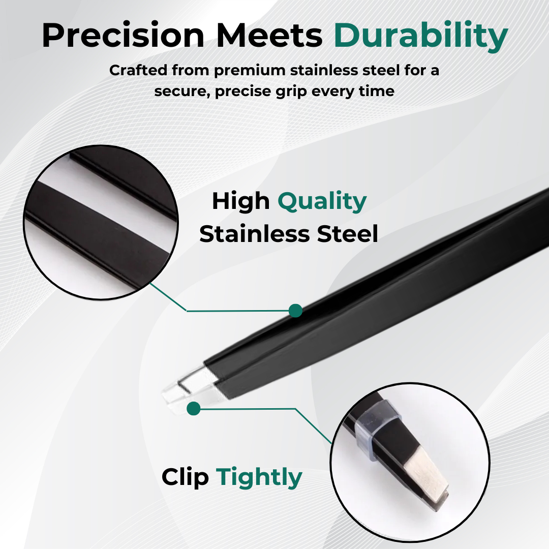 Tweezers Set(2PCS)-Stainless Steel Slant Tip Eyebrow