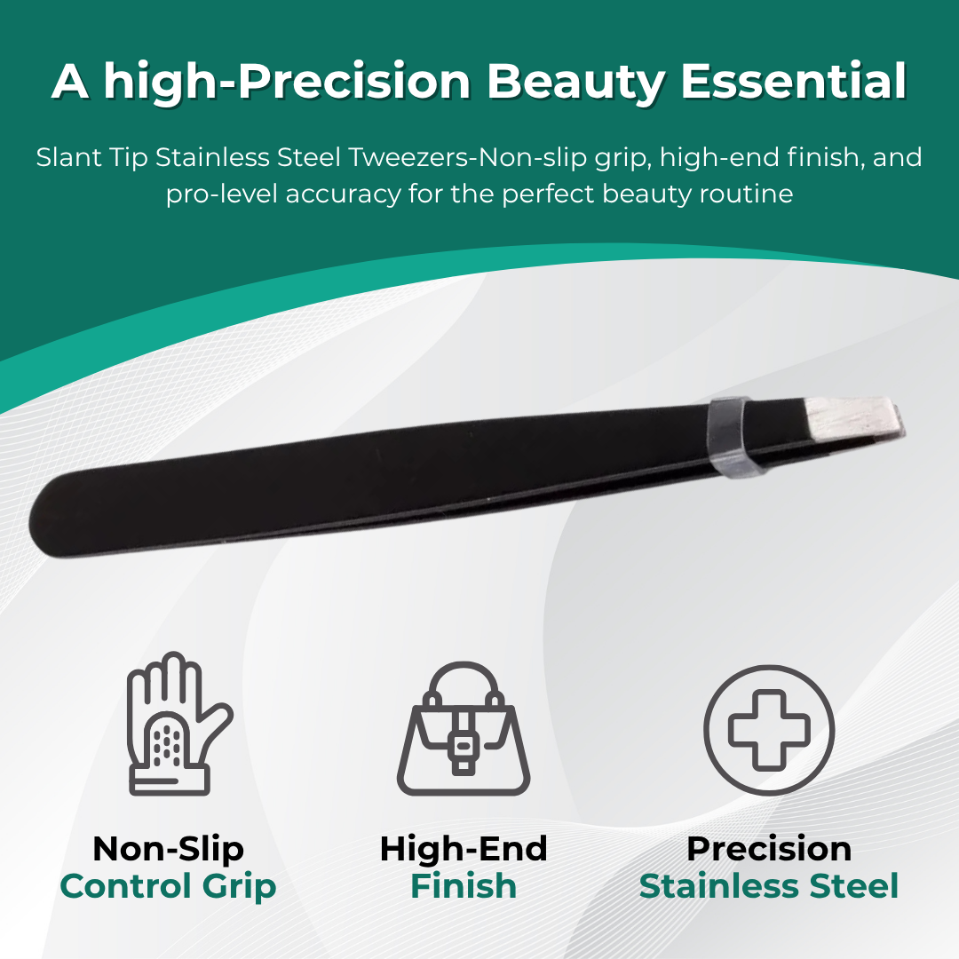 Tweezers Set(2PCS)-Stainless Steel Slant Tip Eyebrow