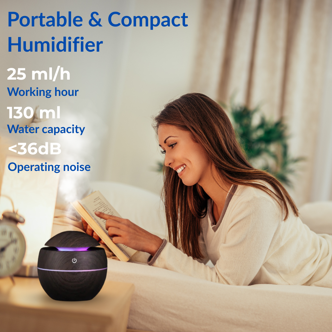 Electric Air Humidifier & Aroma Diffuser – Wood Grain Design