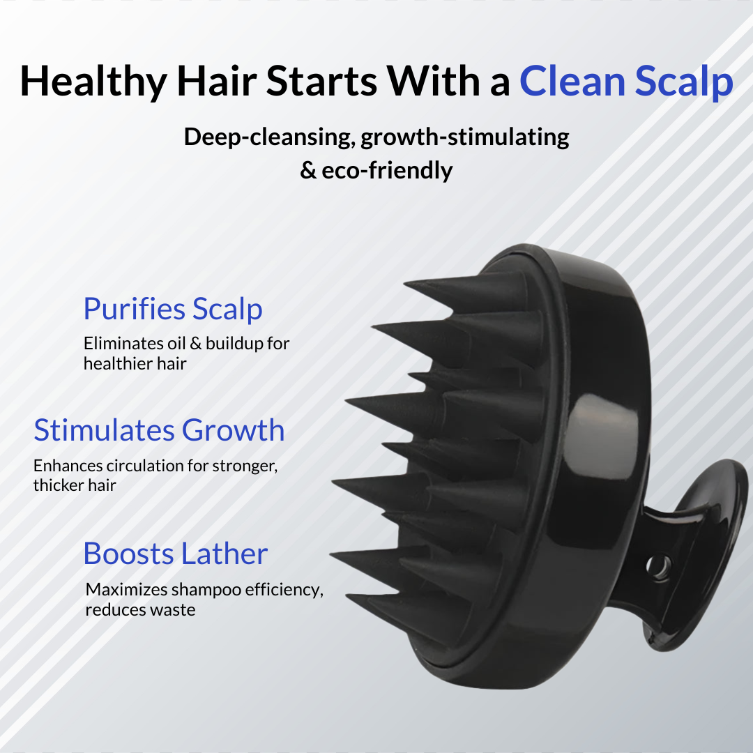Silicone Scalp Massage Comb – Hair Growth & Deep Shampoo Brush