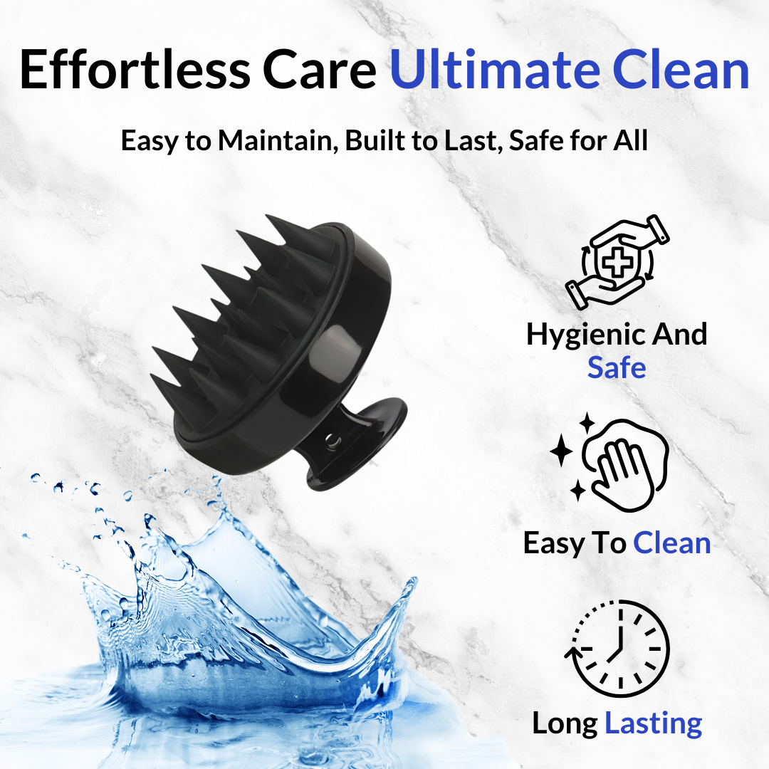 Silicone Scalp Massage Comb – Hair Growth & Deep Shampoo Brush