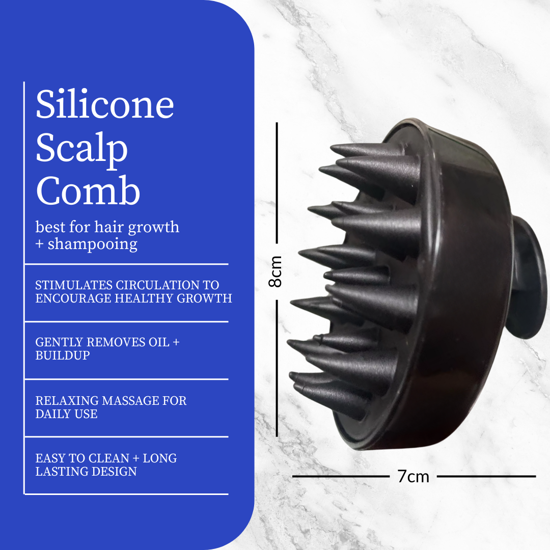 Silicone Scalp Massage Comb – Hair Growth & Deep Shampoo Brush