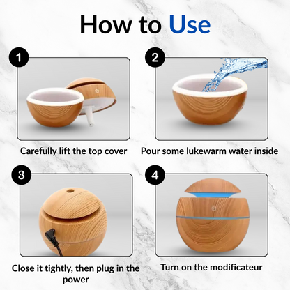 Electric Air Humidifier & Aroma Diffuser – Wood Grain Design