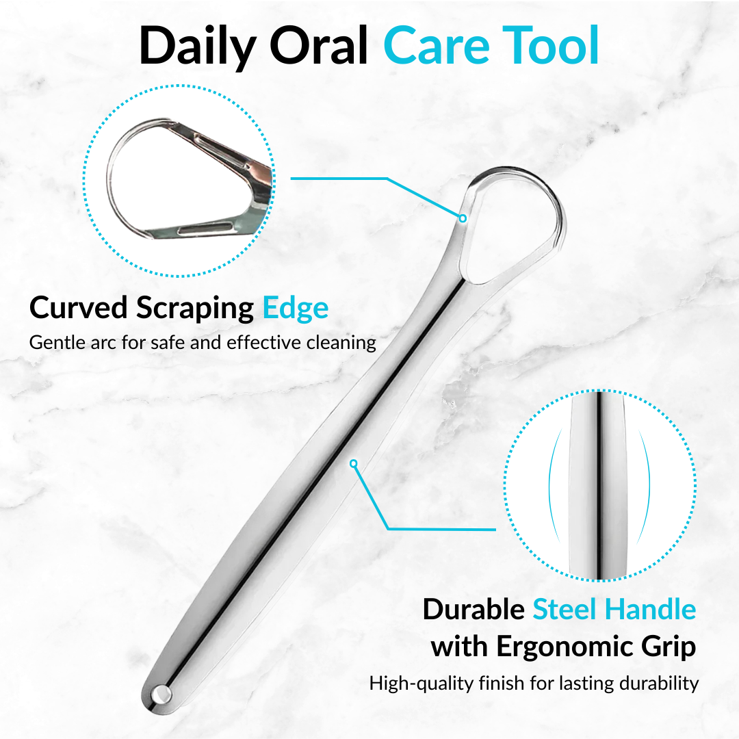 Premium Metal Tongue Scraper – Stainless Steel Cleaner