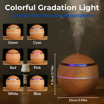 Electric Air Humidifier & Aroma Diffuser – Wood Grain Design