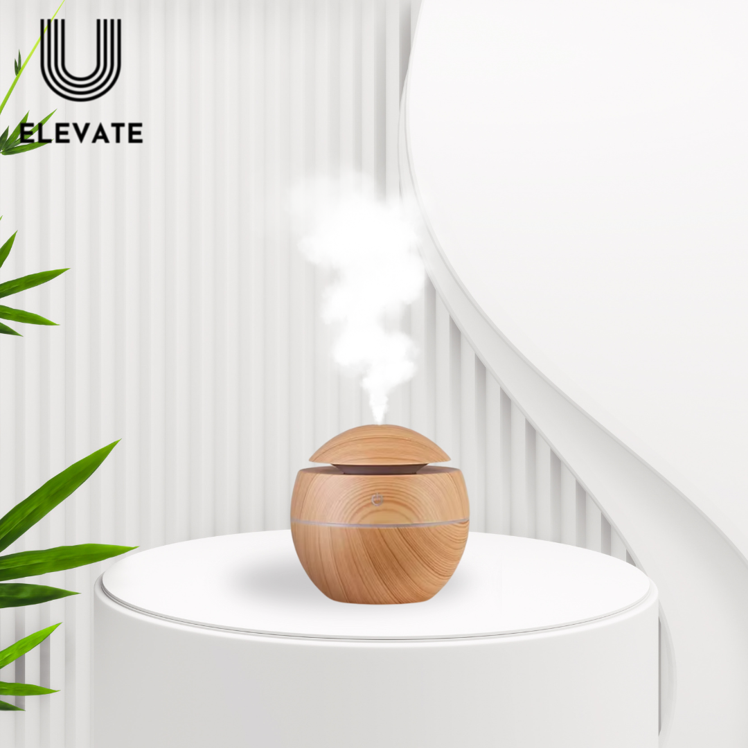 Electric Air Humidifier & Aroma Diffuser – Wood Grain Design