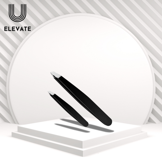 Tweezers Set(2PCS)-Stainless Steel Slant Tip Eyebrow